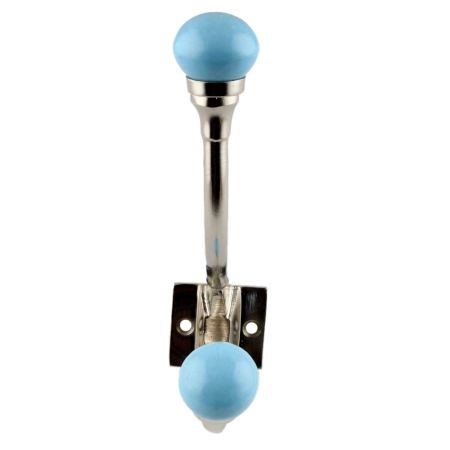 Solid Turquoise Ceramic Iron Hooks